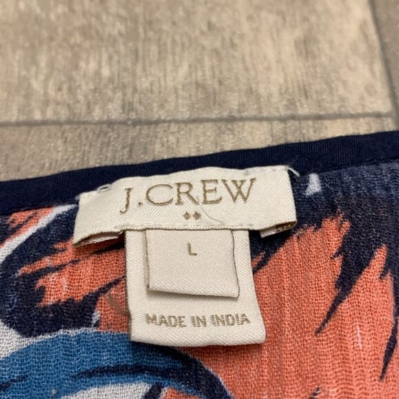 Womens J. Crew Floral V-Neck Tunic‎ Long Sleeve Top - Picture 5 of 8